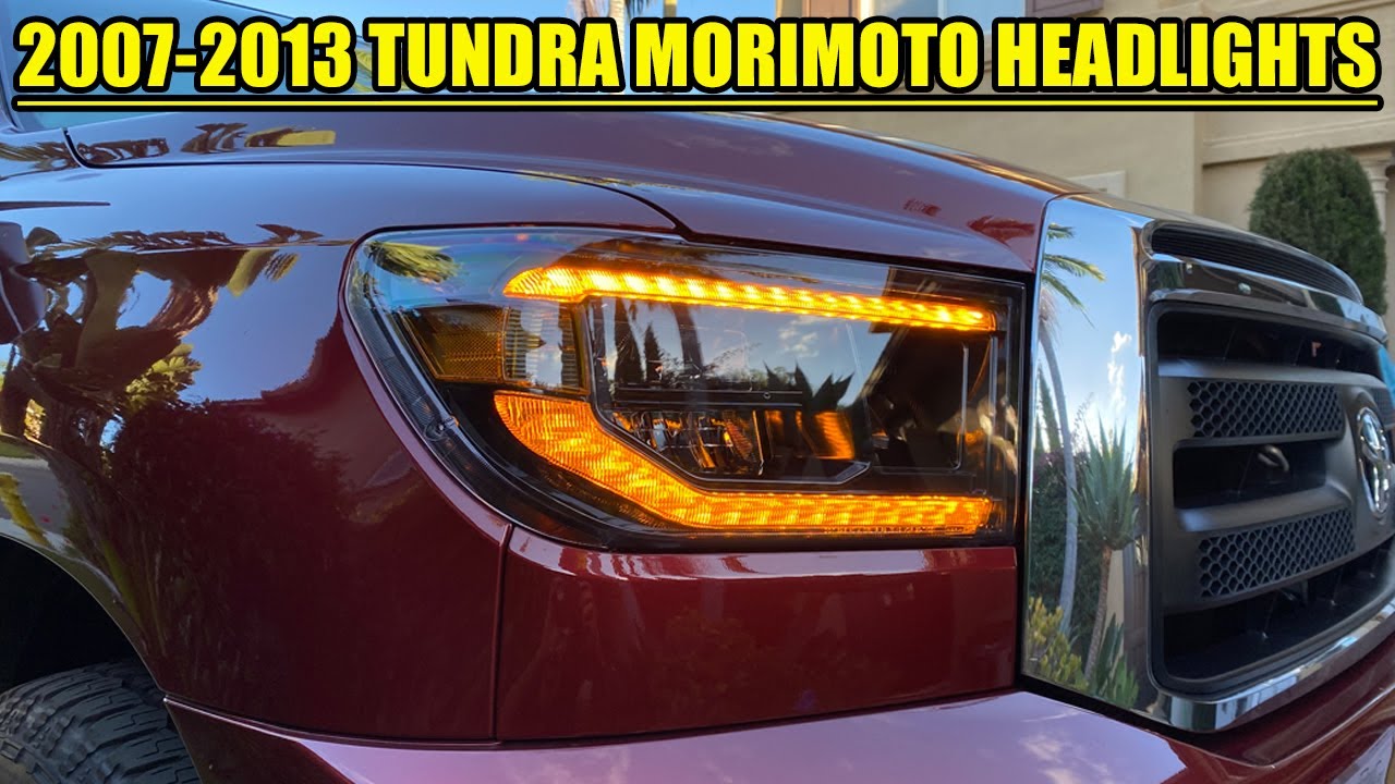 Фары Toyota Tundra Morimoto — янтарные ДХО