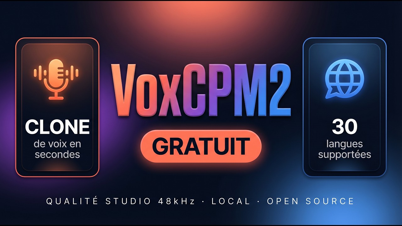 VoxCPM2 : Clone de voix IA GRATUIT, 30 langues (Meilleur TTS qu' ElevenLabs ?)