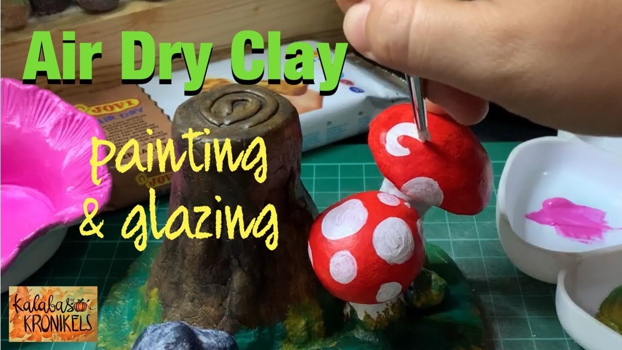 PAINTING AIR DRY CLAY WITH ACRYLIC | HAND PAINTING | TIMELAPSE | KALABASA KRONIKELS