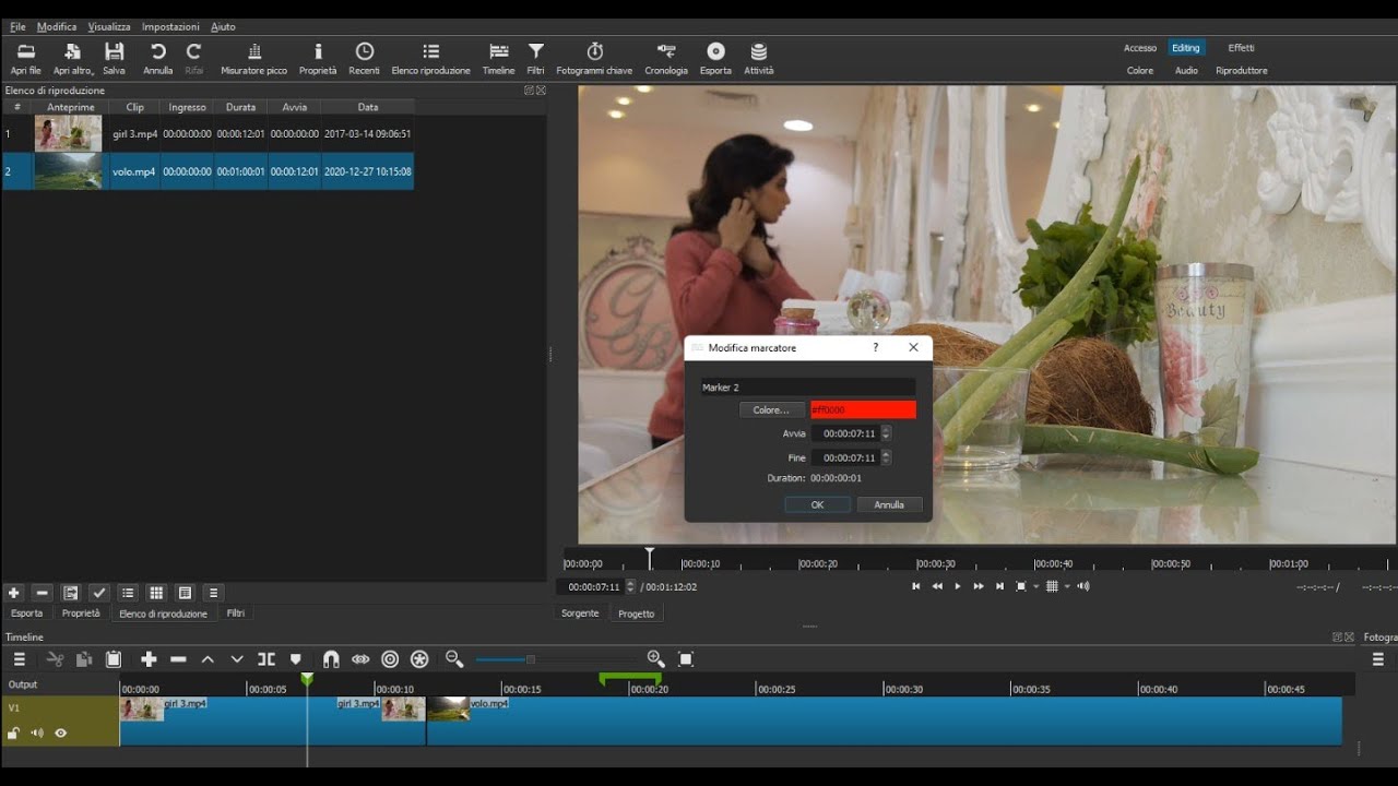 Come aggiungere i Marker (Marcatori) ai video con Shotcut