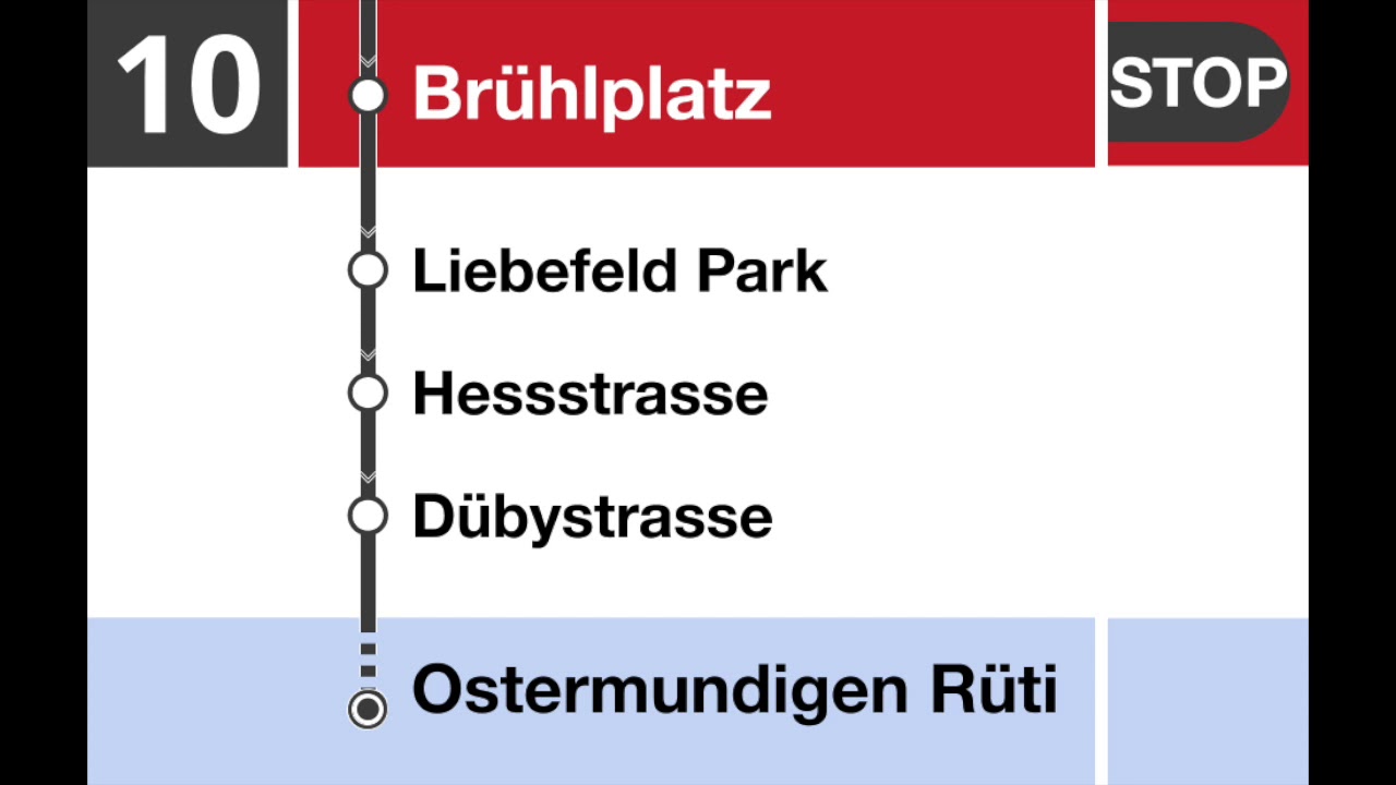 Bernmobil Ansagen - Bus Linie 10 Köniz-Bern-Ostermundigen (Teilstrecke Köniz-BN)