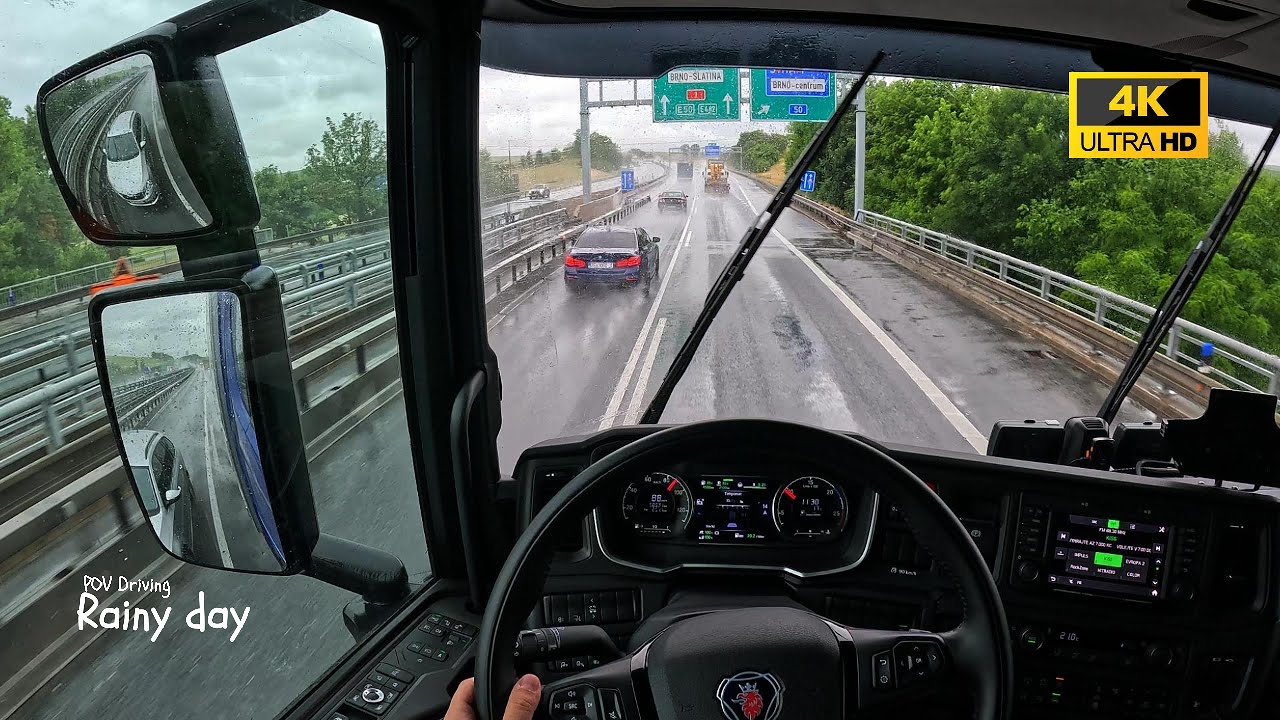 POV Driving Scania S460 in the Rain, ASMR 4K