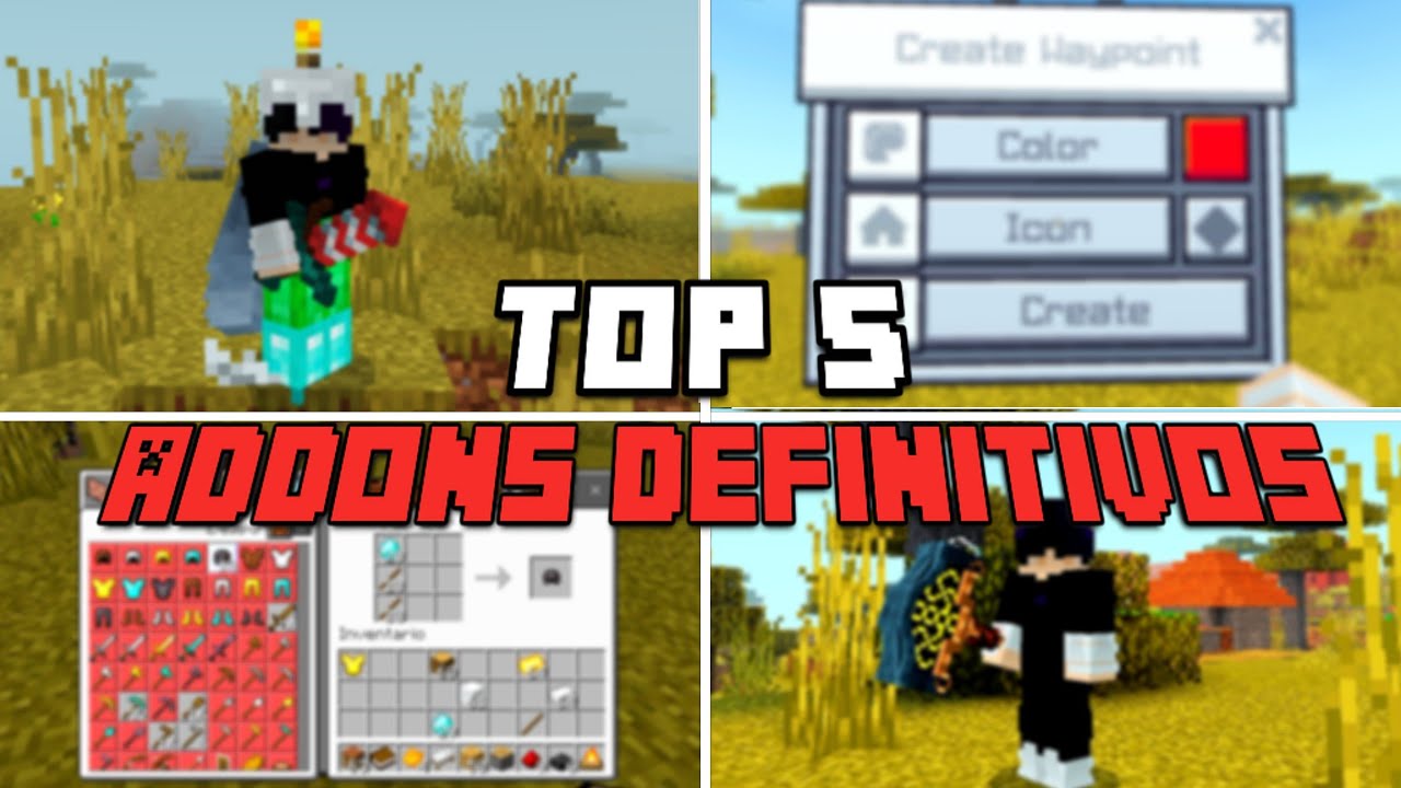TOP 5 addons definitivos para Minecraft bedrock 1.21.X || waypoint, combinar &iacute;tems, m&aacute;s armas 🗡️