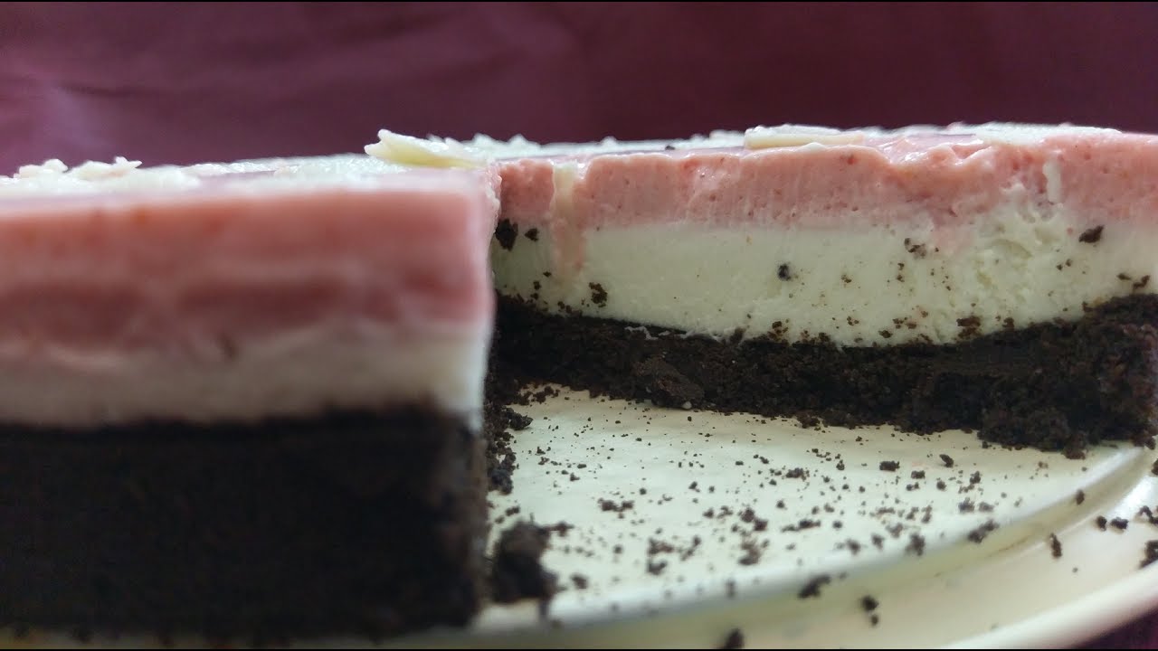NO BAKE OREO WHITE CHOCOLATE STRAWBERRY MOUSSE CAKE/ഓവൻ ഇല്ലാതെ അടിപൊളി സ്ട്രോബെറി കേക്ക്- EP 1
