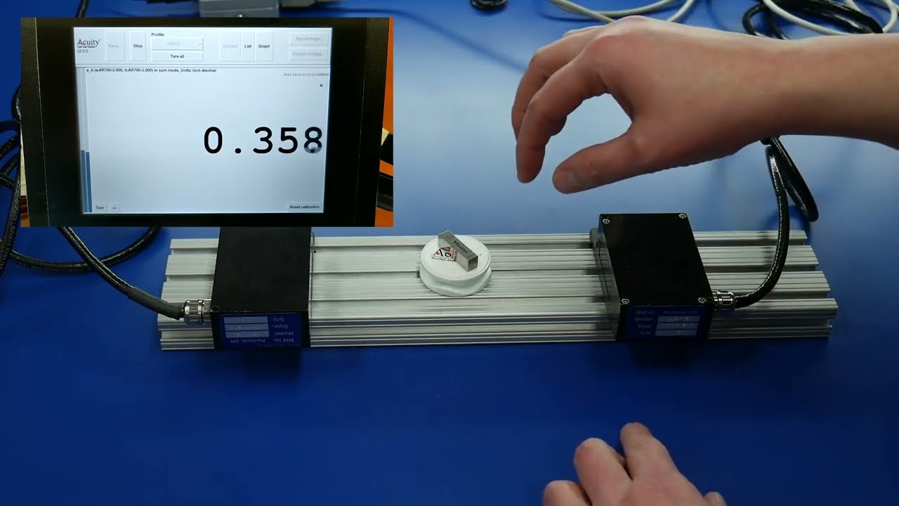 Simple Thickness Measurement Setup with Touch Panel Display and Two AR700s