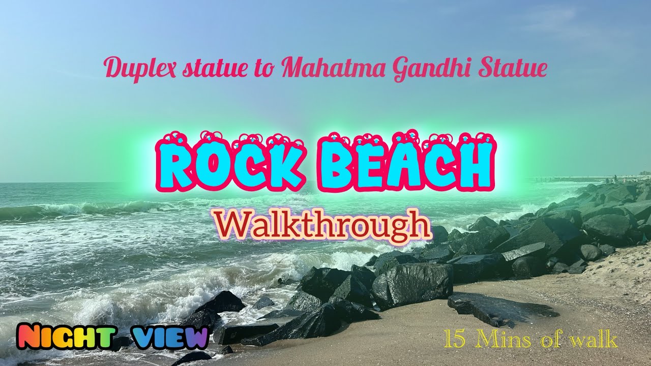 Pondicherry RockBeach walkthrough in night 