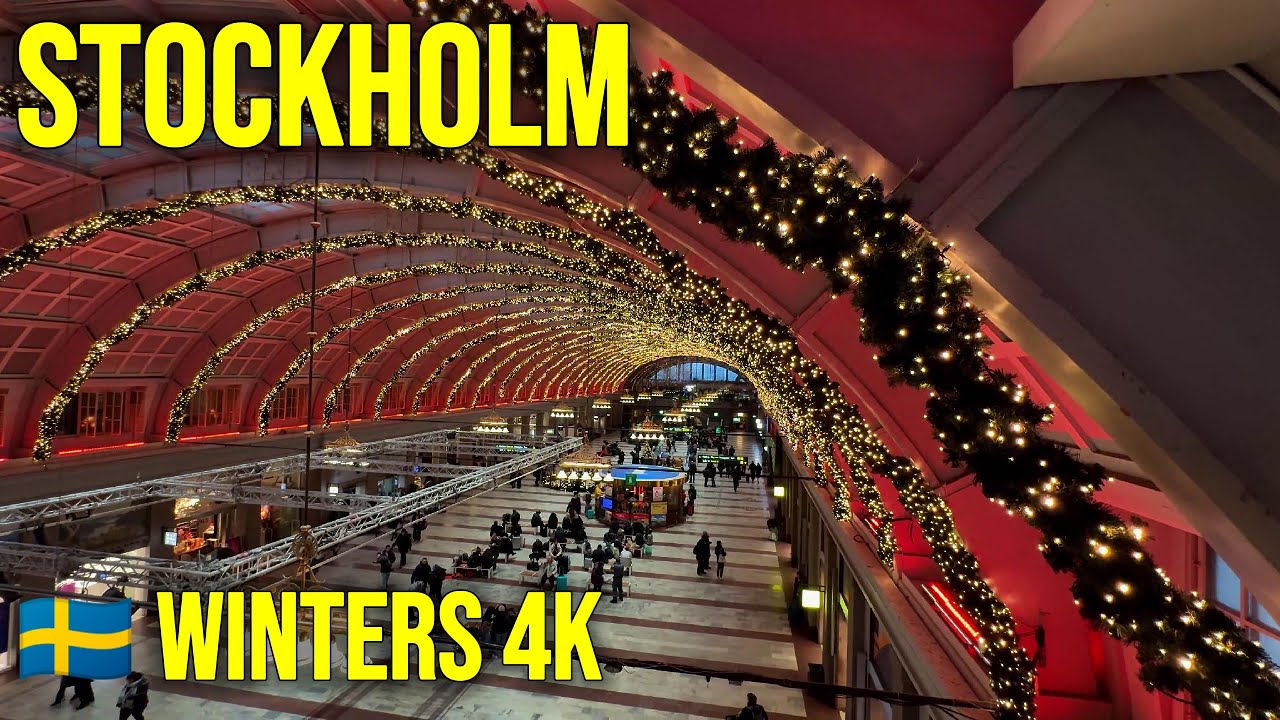 Magical Stockholm in Winter 4K 🇸🇪 | Snowy Christmas Walk Through Sweden’s Royal Capital