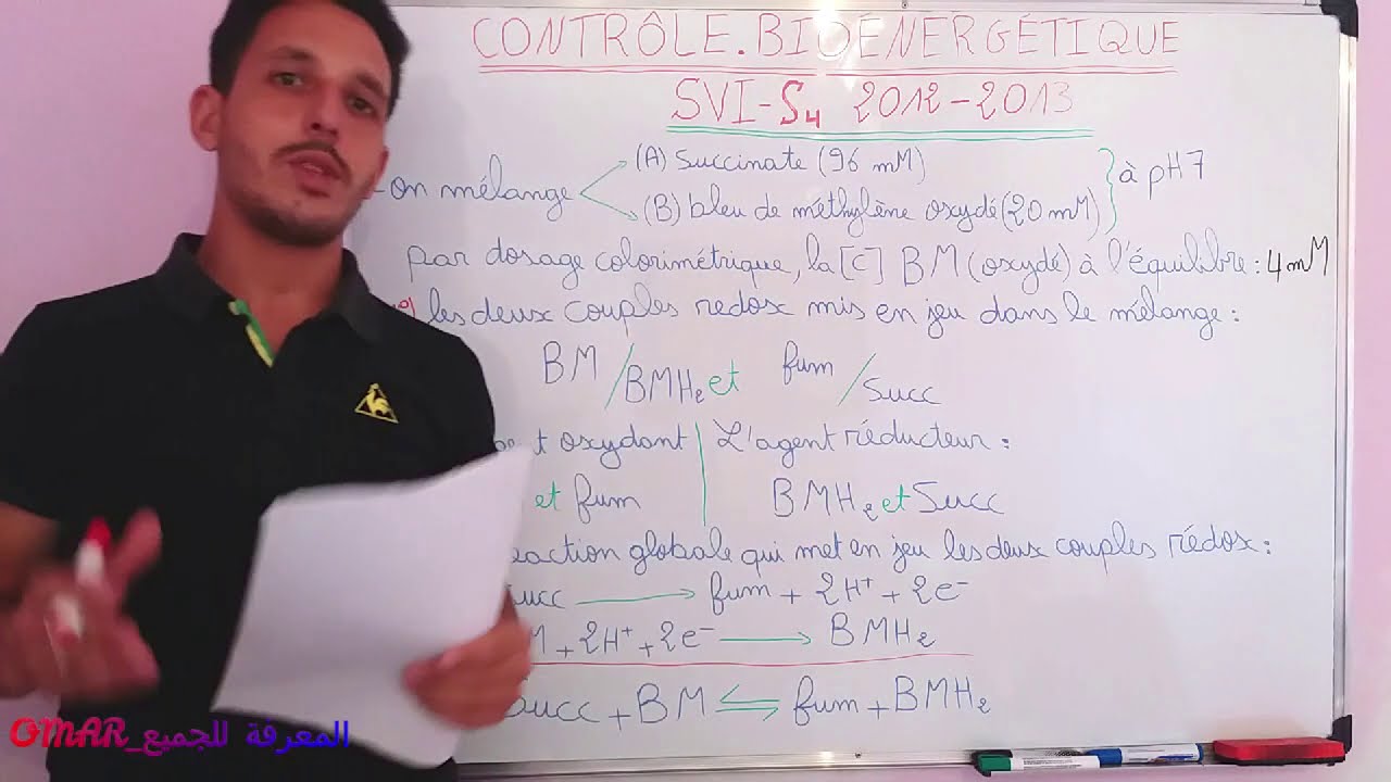 Contrôle de bioénergétique**SVI-S4**2012/2013 شرح لمختلف الأسئلة و العلاقات المهمة بطريقة مبسطة