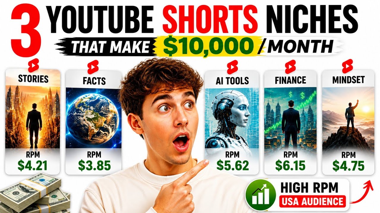 Top 3 YouTube Shorts Niches for USA Audience 🔥😨 2026