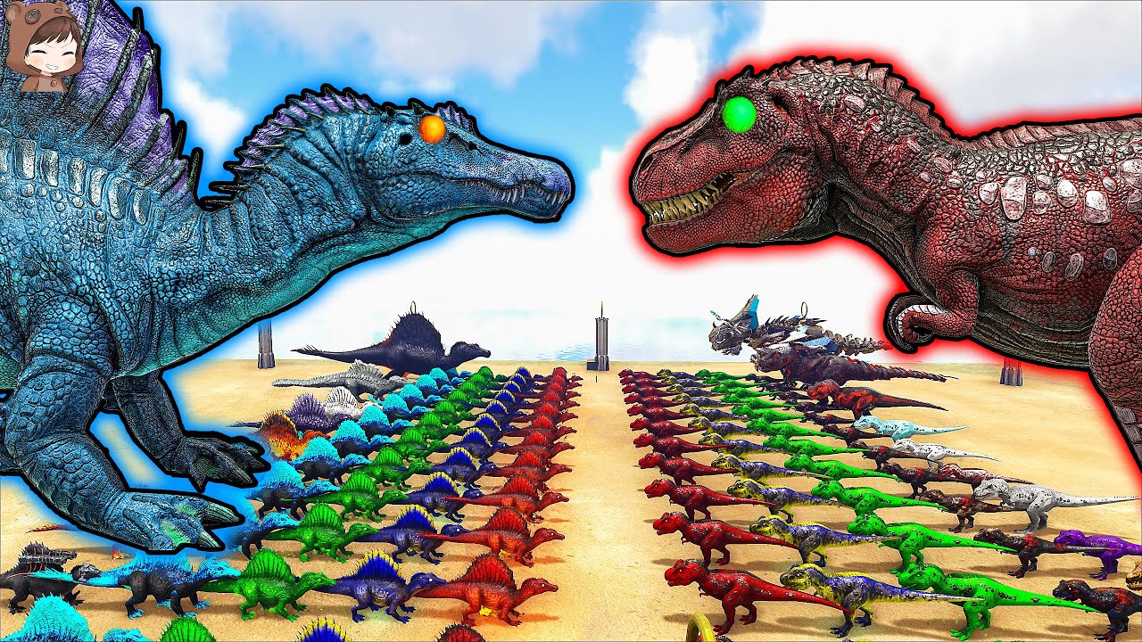 Team Spinosaurus VS Team Rex|  ARK Mod Battle