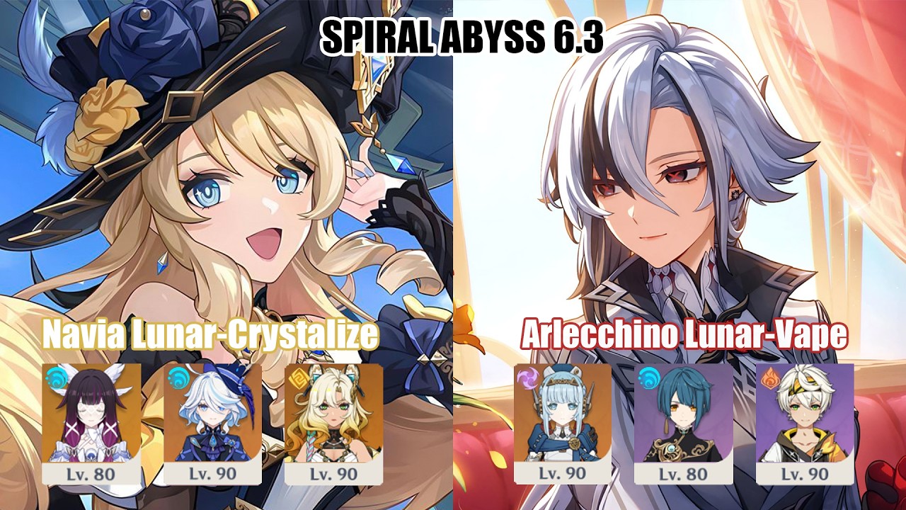 C0 Navia Lunar-crystalize & C0 Arlecchino Lunar-Vape - Spiral Abyss 6.3