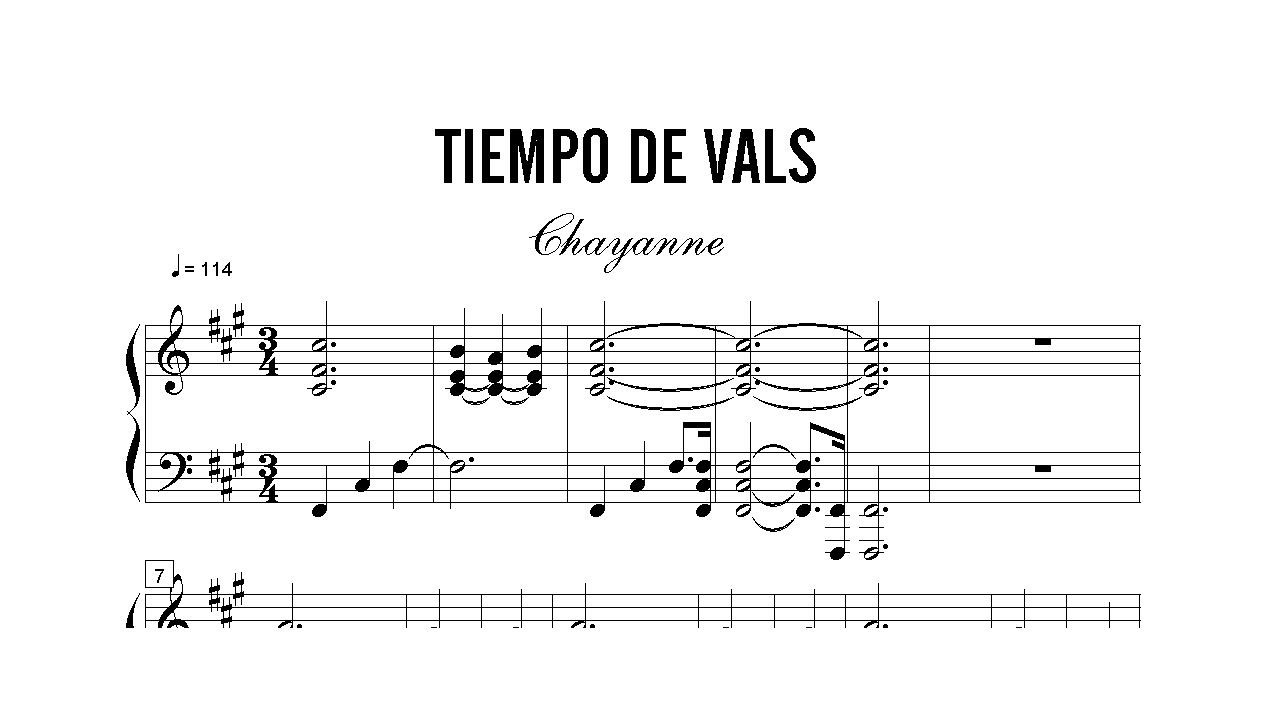 Chayanne - Tiempo de Vals | Piano Score (Sheet Music)