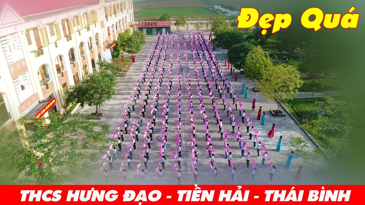 Đồng diễn trường THCS Hưng Đạo / Tiền Hải - Thái Bình / nền nhạc hát chèo Trường Hưng Đạo Mến Yêu