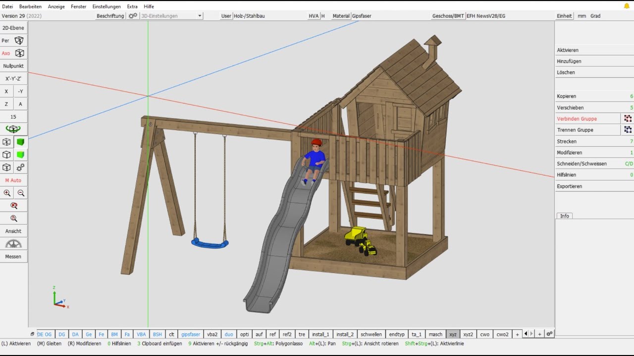 cadwork 3d Nullpunkt/Cursor drehen