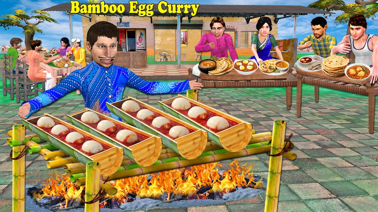 Bamboo Egg Curry Village Style Bamboo Egg Curry Cooking Hindi Kahani Moral Stories New Comedy Video