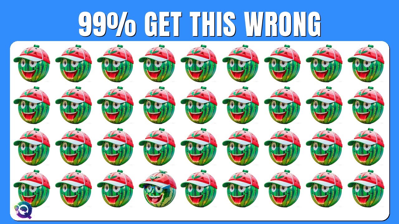 Find the ODD One Out - Watermelons Playing Golf 🎮🎯✨ | Easy, Medium, Hard - 42 Fun Levels | Quizity