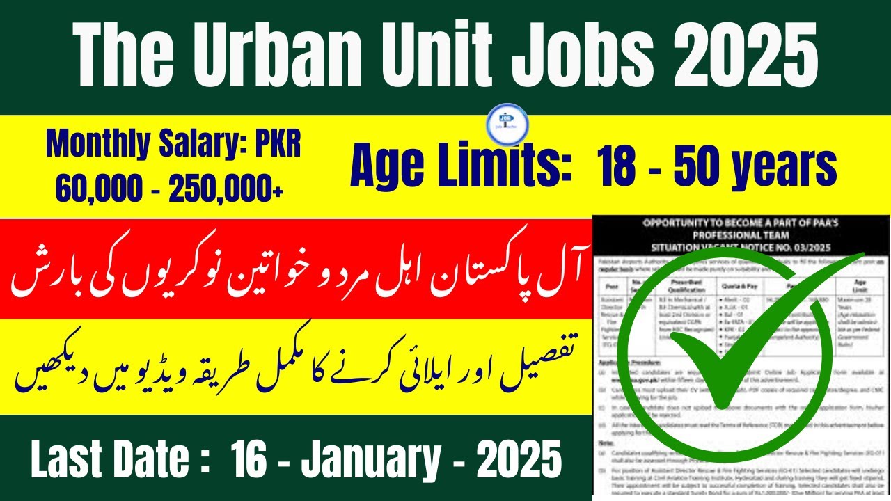 The Urban Unit Jobs 2025 | How to Apply Online for The Urban Unit Jobs 2025 | Latest Govt Jobs 2025