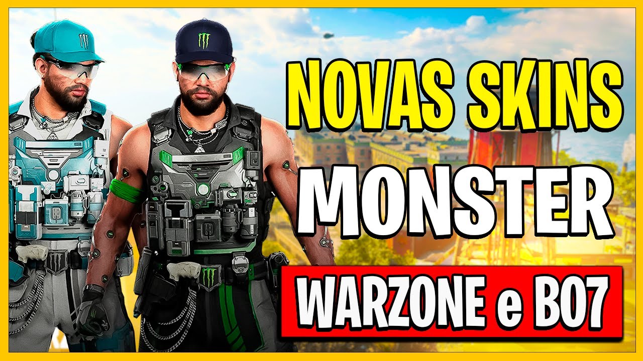 NOVAS SKINS MONSTER ENERGY WARZONE e COD BLACK OPS 7! SKINS ESPECIAIS WARZONE