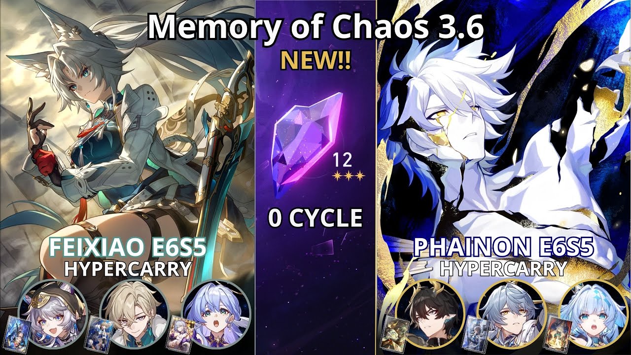 New MoC 12 | Feixiao E6S5 Hypercarry & Phainon E6S5 Hypercarry | v3.6 - 0 Cycle | Honkai: Star Rail