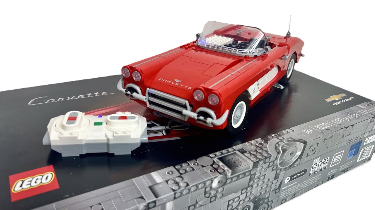 How to Motorize LEGO Icons 10321 Chevrolet Corvette MOC Build Tutorial Powered Up RC Mod (4K)