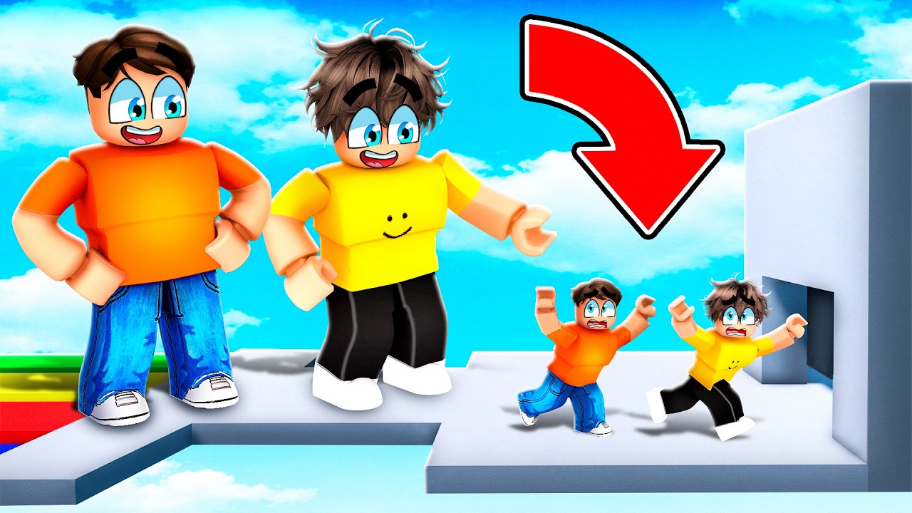 TINY против GIANT Roblox Obby с моим папочкой!