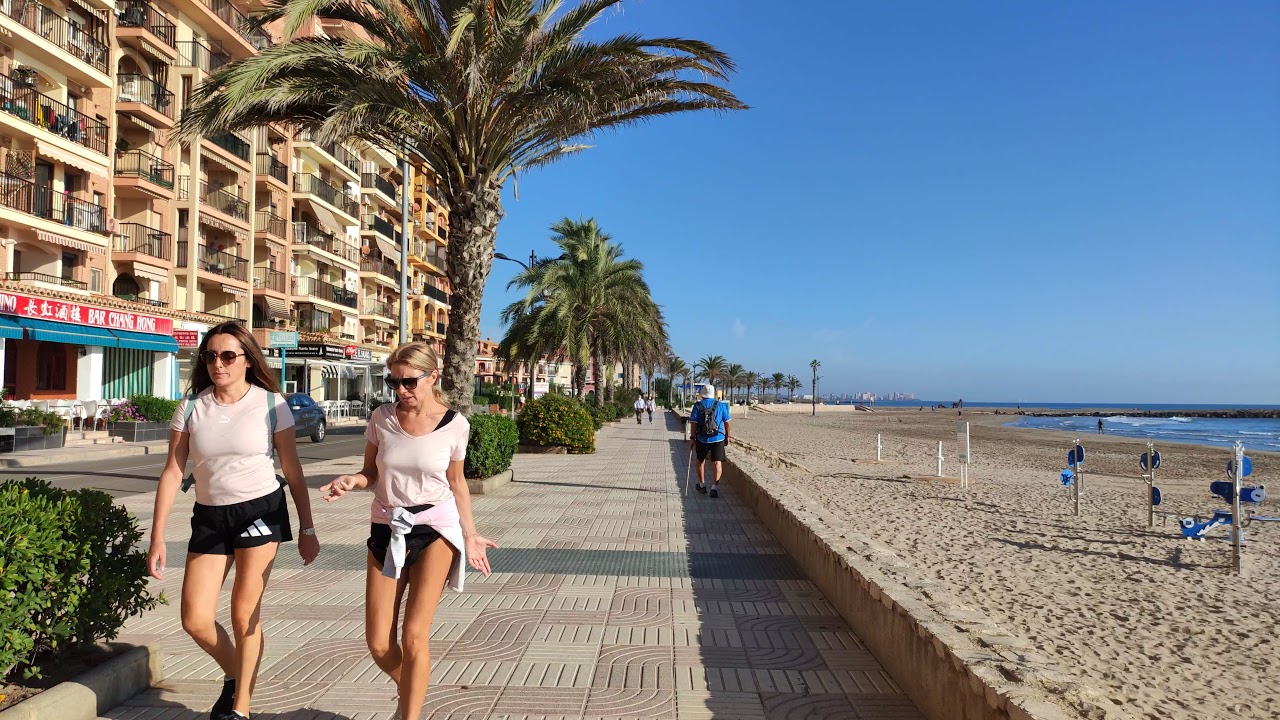 VALENCIA 🇪🇦 ALBORAYA PLAYA OCTOBER 2021 COSTA BLANCA SPAIN WALKING TOUR 4K