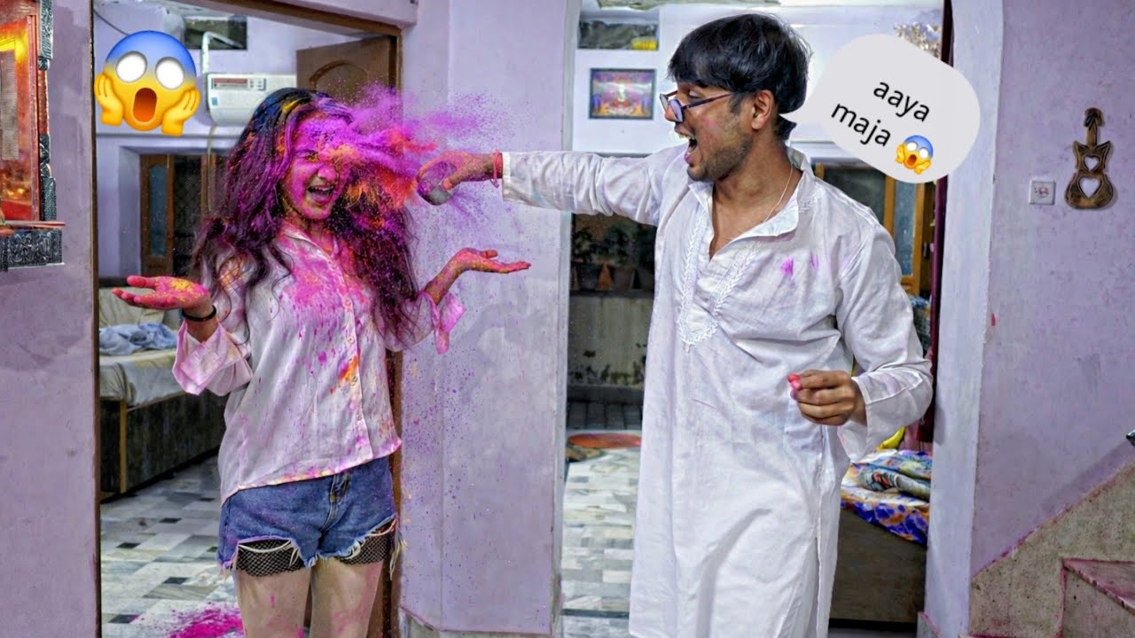 Holi Prank kardia Nikku pe 😱 mummy gussa ho gyi bhyankar 😡