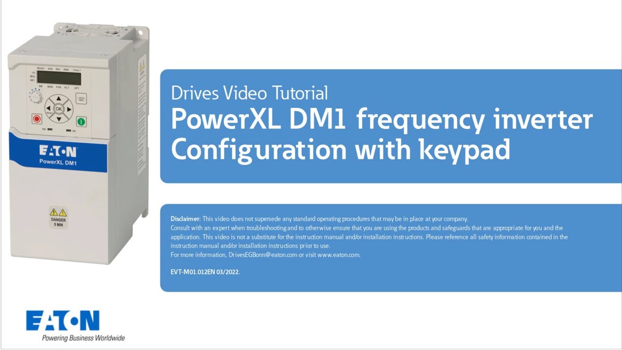 PowerXL DM1 frequency inverter - Configuration with keypad