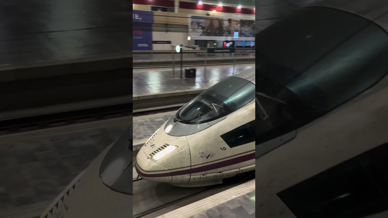 AVE S103 Velaro saliendo de Zaragoza-Delicias - vista subiendo la rampa - julio 2024 #travel