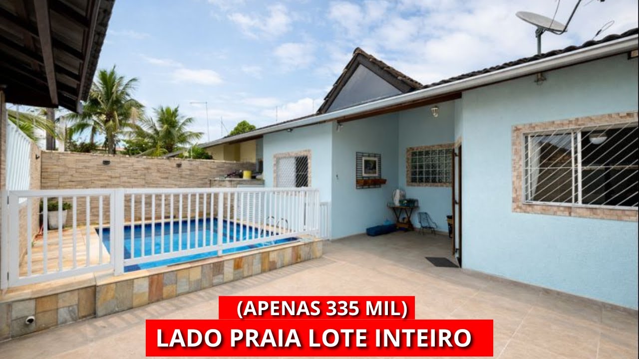 Casa Lote Inteiro Piscina Lado Praia $335 Mil em ITANHAÉM SP