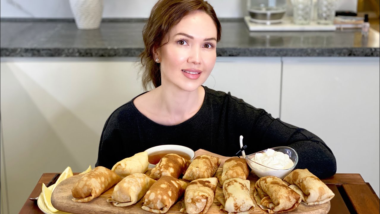 Таких вкусных блинов я давно не ела | Блины с мясом😋 | Мукбанг