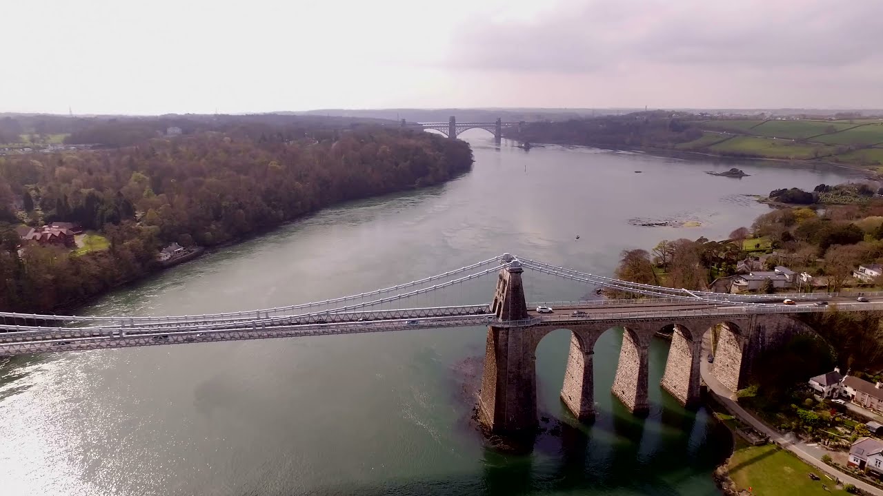 Menai Suspension Bridge 4K Drone