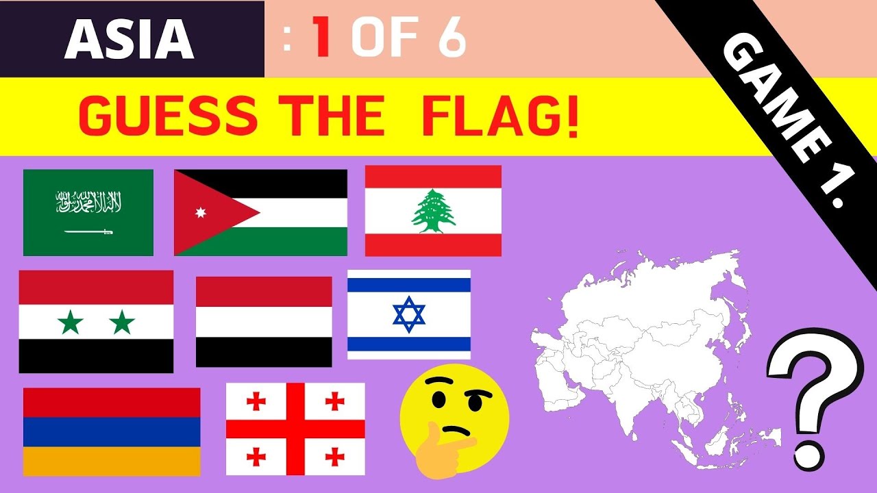 (Round 1 of 6) ASIA - GUESS the Flags - with spoken answers!