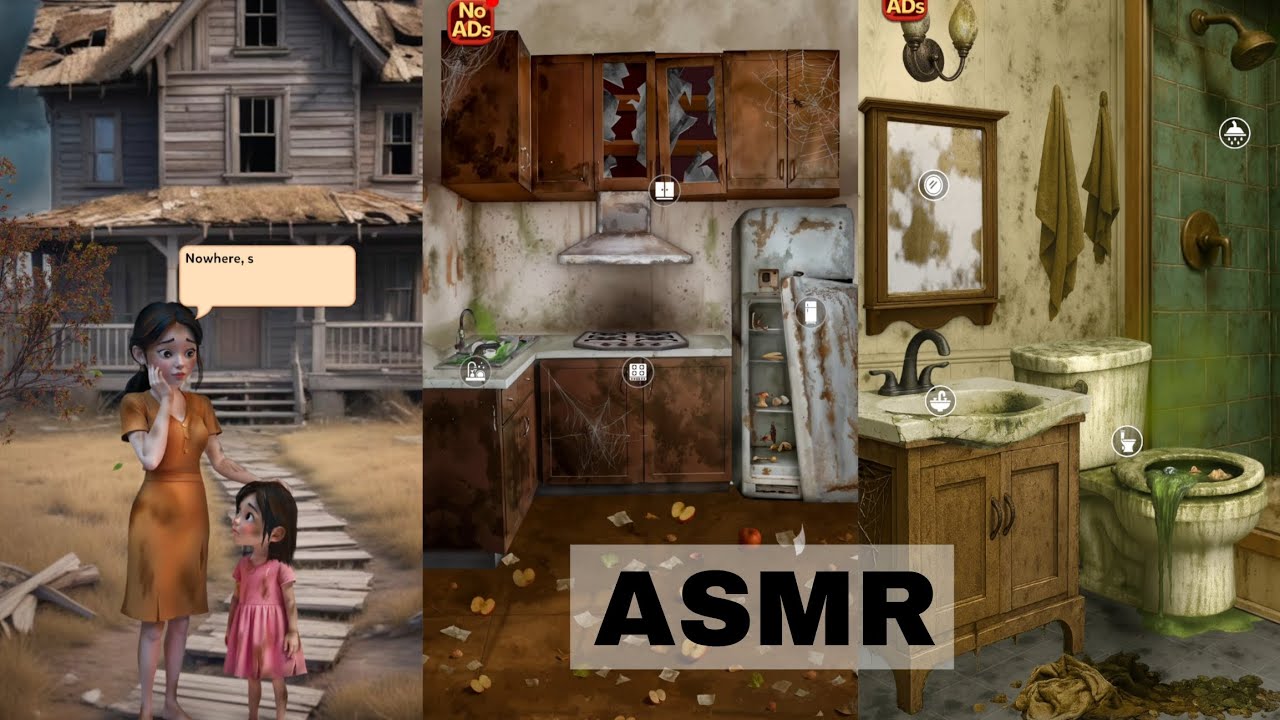 House Makeover : ASMR Cleaning | cleaning the Kitchen & Bathroom 