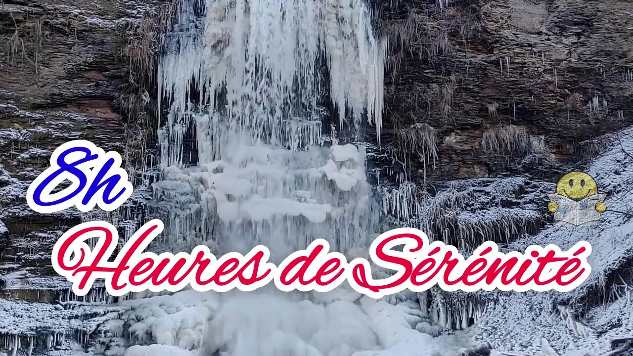 8 Heures de Cascade Gelée ❄️ Eau qui Coule sur la Glace | Sons Naturels