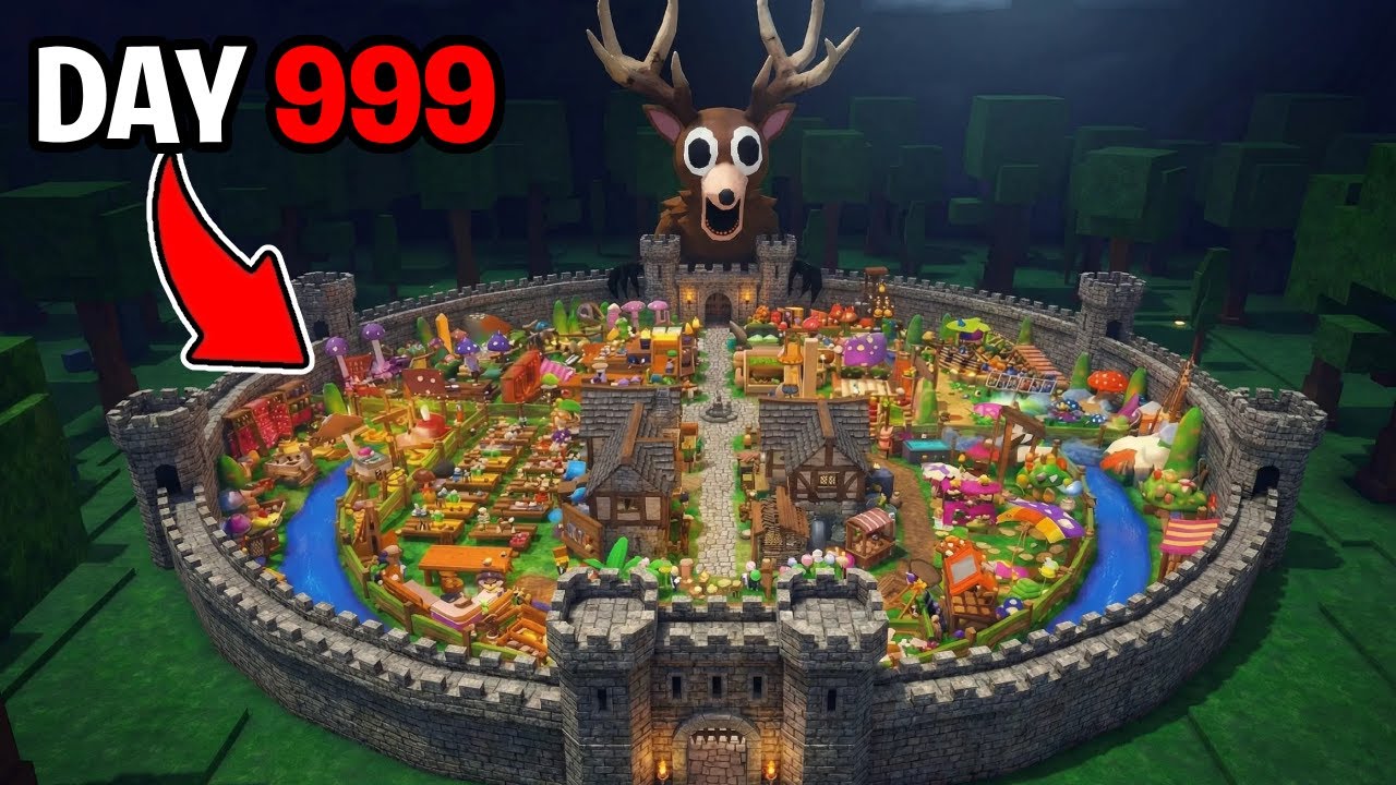 Building the STRONGEST CASTLE AFK BASE in 99 Nights in the Forest