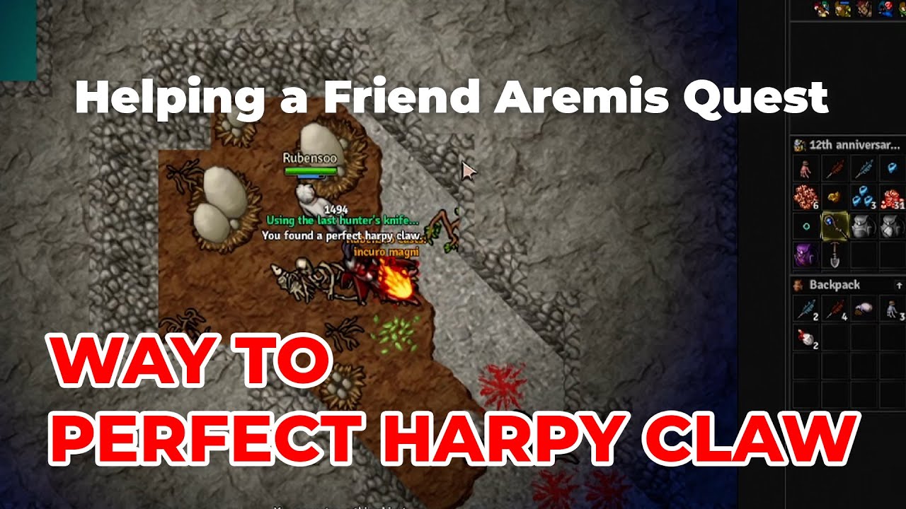 Perfect Harpy Claw, Where Is it? | Helping a Friend Aremis Quest | Medivia Online