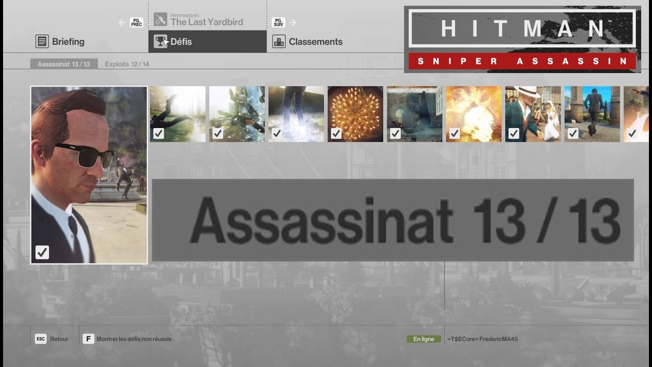 HITMAN: SNIPER ASSASSIN: TOUS LES DEFIS ASSASSINAT 13/13 The Last Yardburds