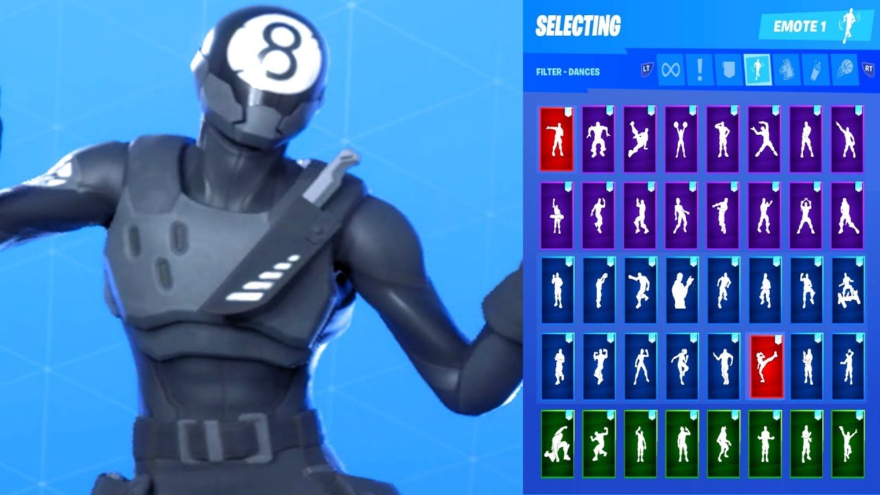 *NEW* Fortnite 8-BALL VS SCRATCH Skin Showcase with All Dances & Emotes Season 11 Battle Pass Outfit