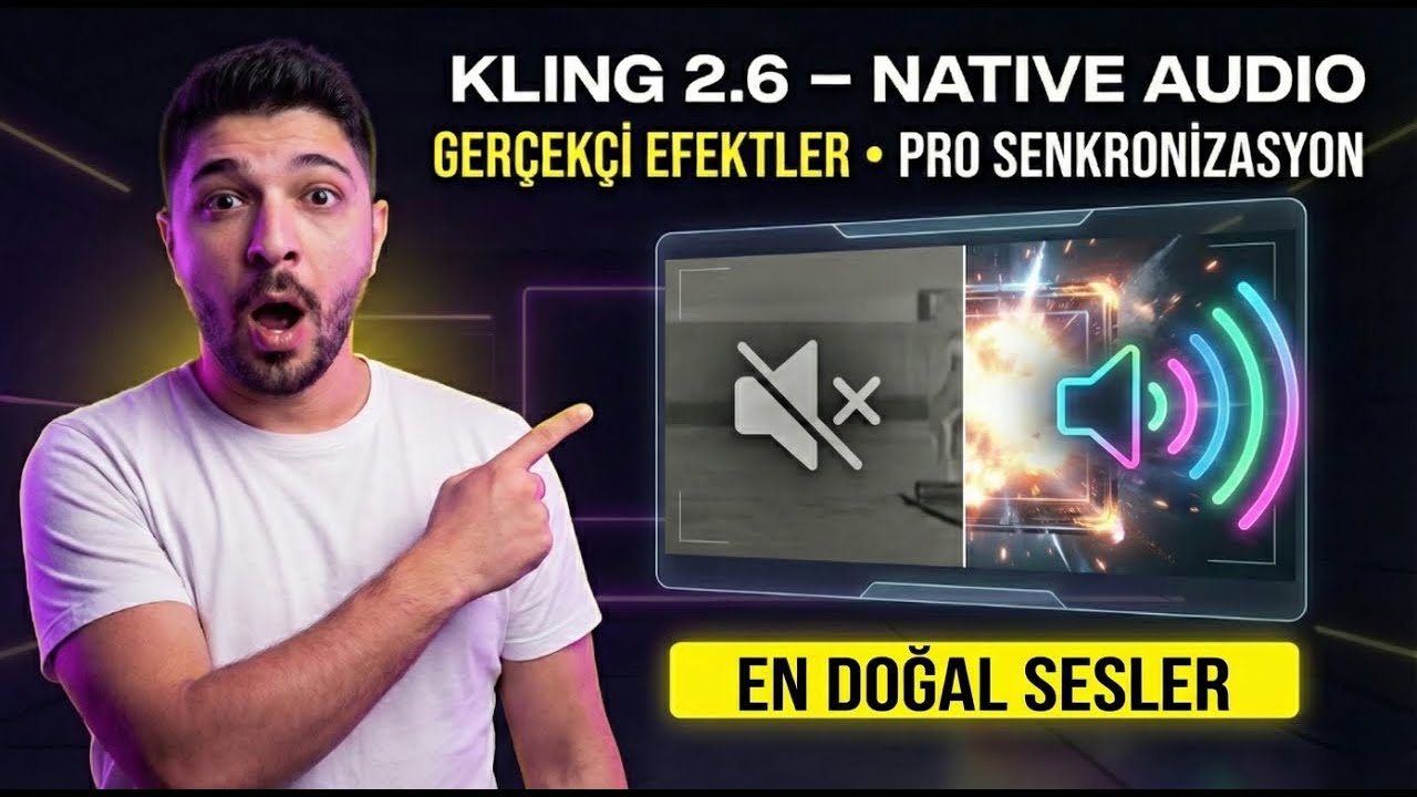 Yeni KLING 2.6 Native Audio : Ger&ccedil;ek&ccedil;i Efektler, Profesyonel Senkronizasyon, M&uuml;zik Efektleri!