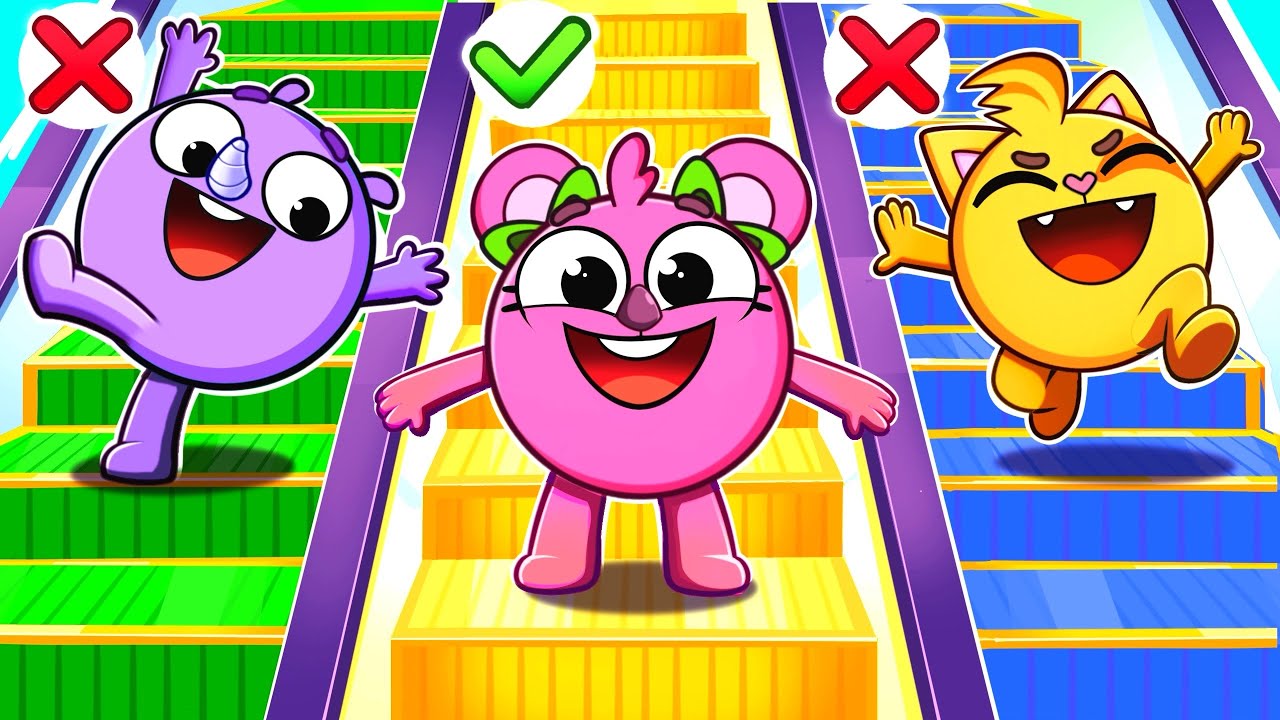 Escalator Safety Song 🌟 Funny Kids Songs 😻🐨🐰🦁 by Baby Zoo Karaoke