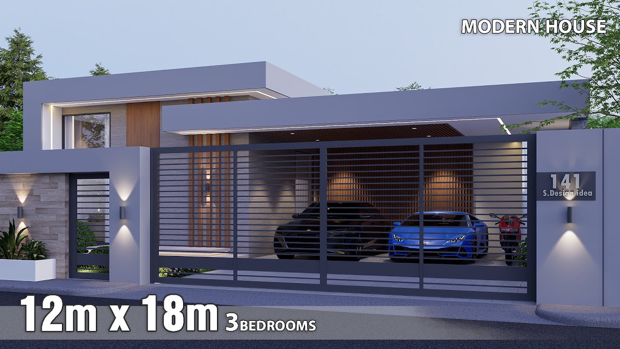 Modern House | House Design idea | 12 x 18 Meters | 3Bedrooms