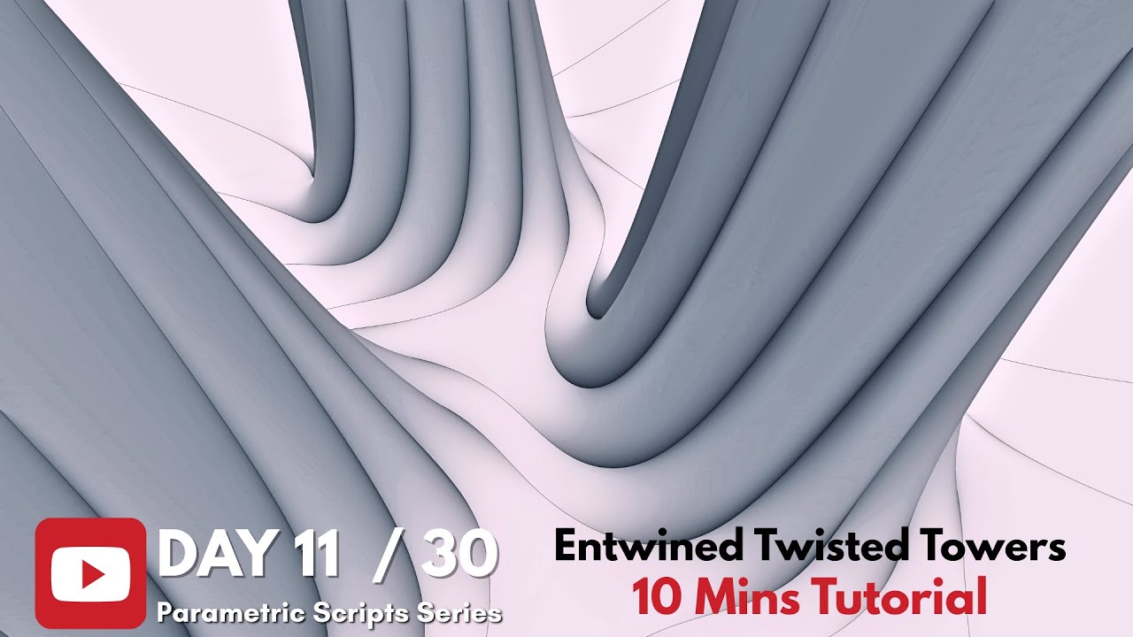 Day 11 of 30 Scripts – Entwined Twisted Towers | Fast SubD Modeling - Rhino and Grasshopper Tutorial