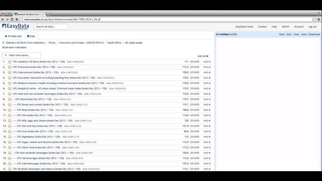 EasyData tutorial: How to find, apply calculations and download a time series.