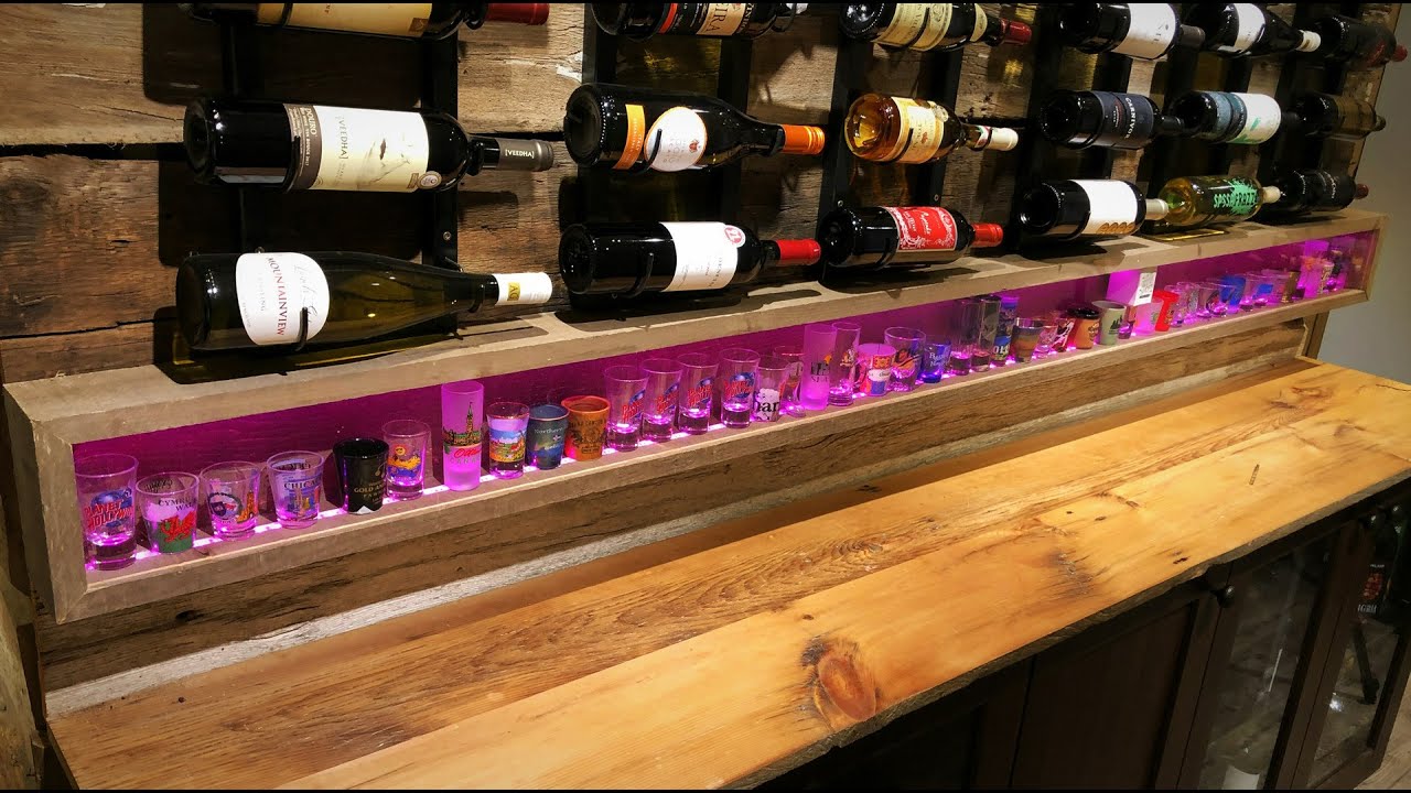 Floating Shot Glass Display with LED Lighting