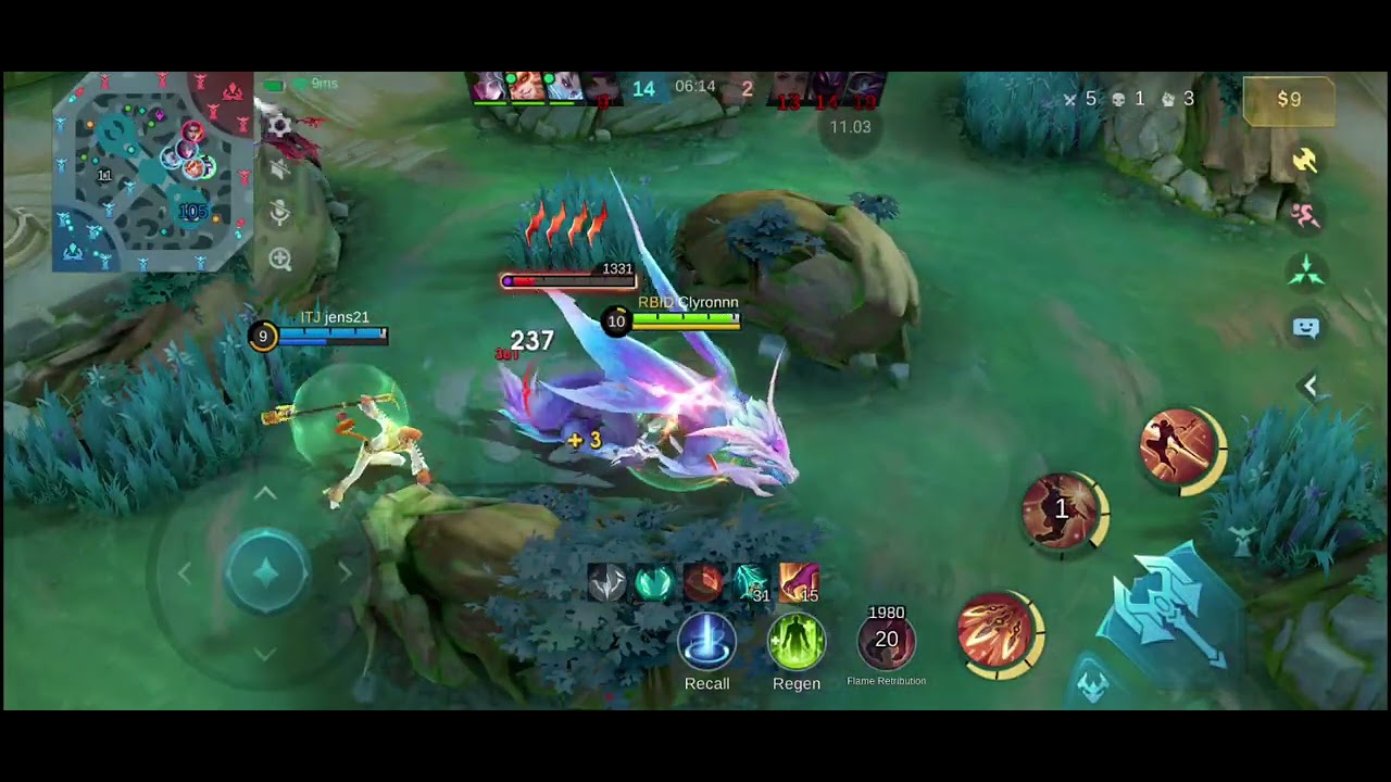Jungler Hayabusa Skin Shadow di Rank Legend, Gas. MLBB