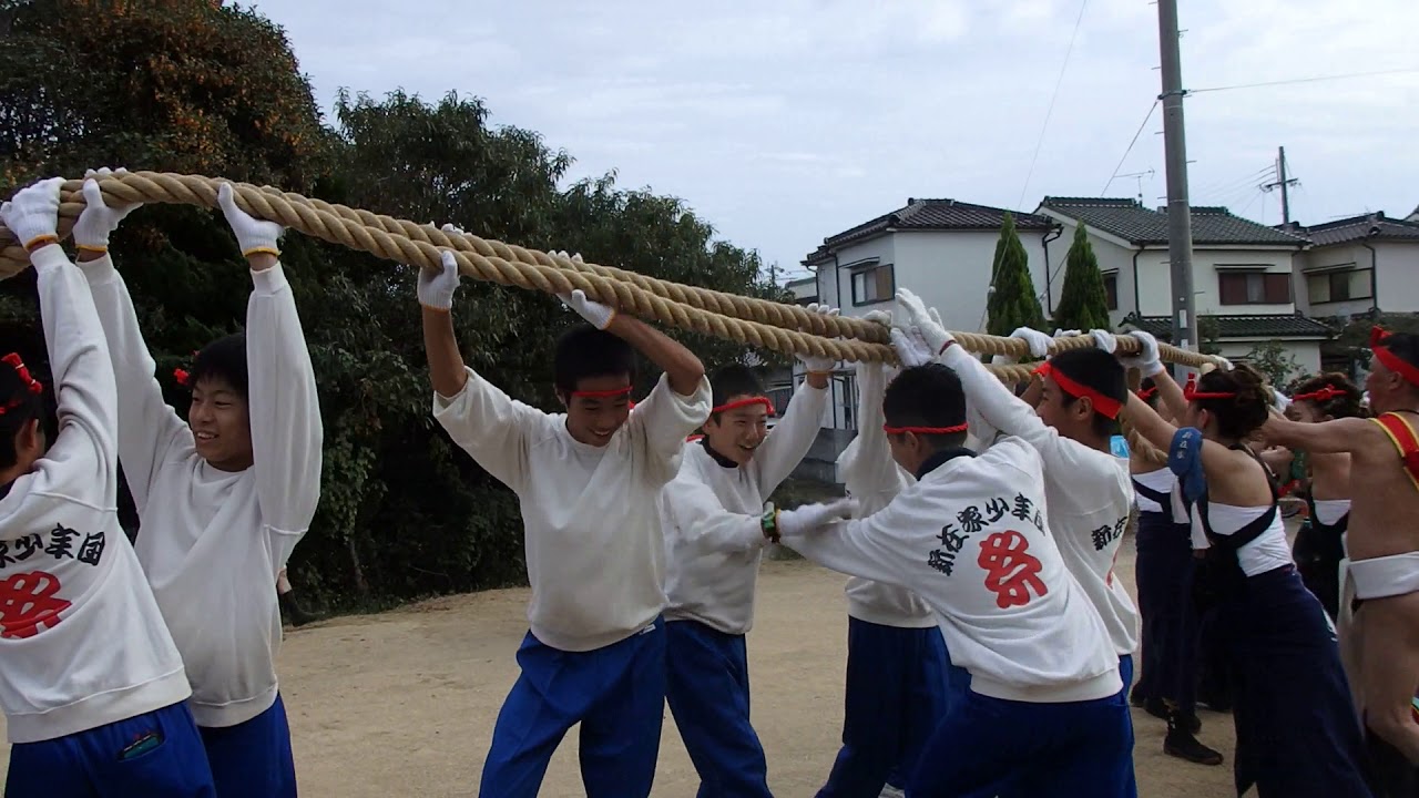 H28魚吹八幡神社秋季例祭　宵宮　新在家檀尻　お旅所練り込み