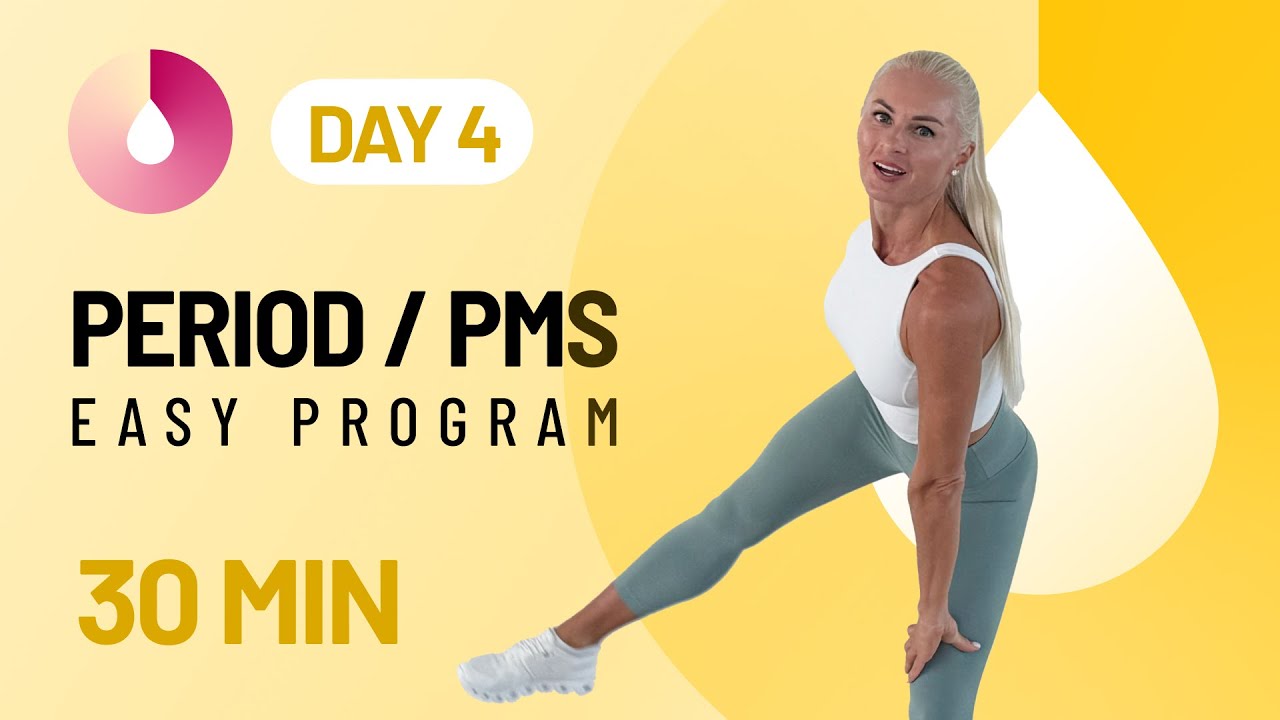 30 Min Period/PMS Workout Program at Home - Full Body, No Repeat, No Equipment | Day 4