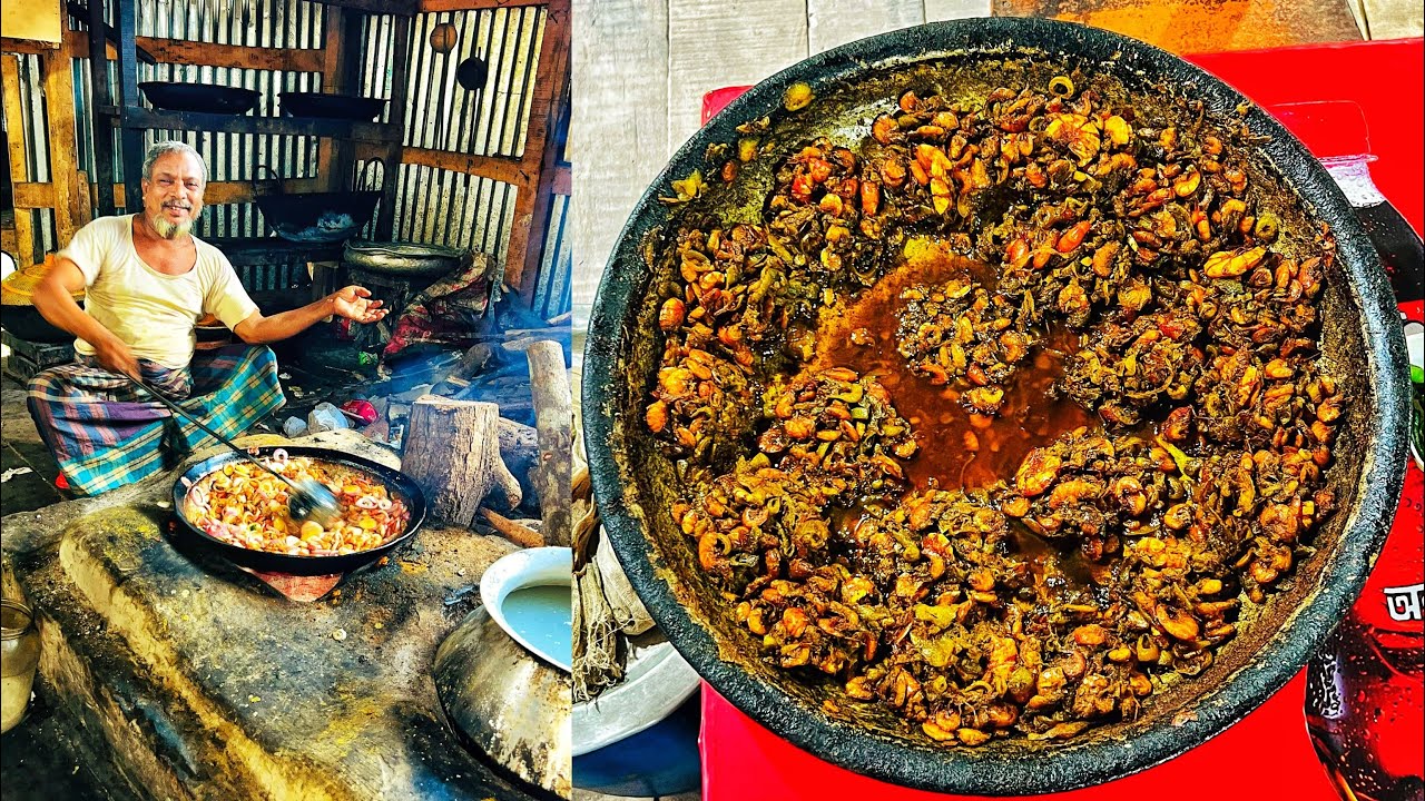 জলিল কাক্কুর হোটেলে ভাগা চিংড়ী ভুনা, দেশী মুরগীর রান এবং চামড়া, তুলারডাটি মাছ 🔥 আহারে কি স্বাদ!!!