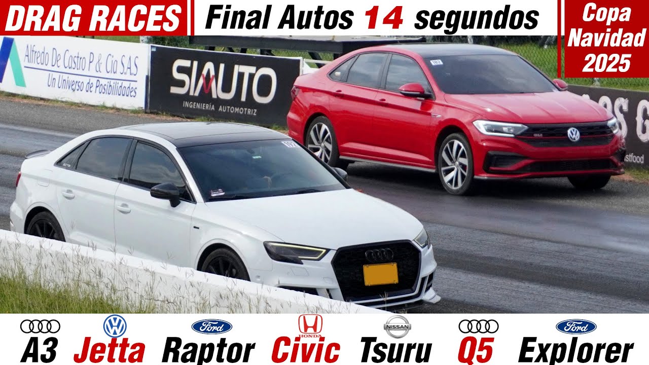 DRAG RACES 🔥 Final de los autos de 14 segundos, Copa Navidad Piques 1/4 de Milla Barranquilla 2025